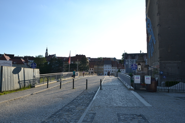 We also walked to Poland (standing in it here) -- this is how Germany looks from Poland, isn't it shiny?